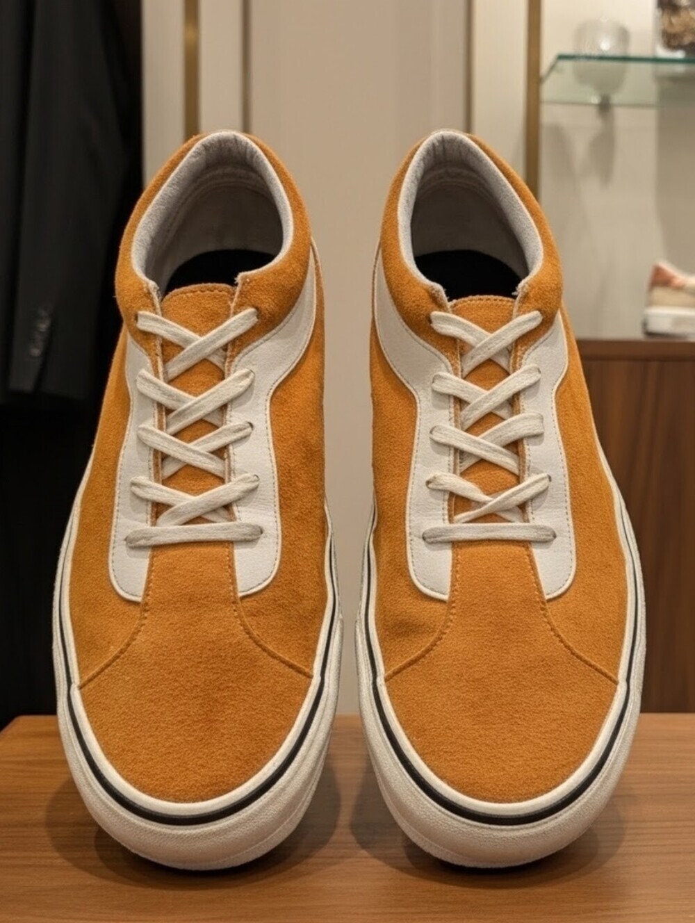 219 Vans Bold Ni Suede Low Top Sneakers Orange Zinna Men's Size 13